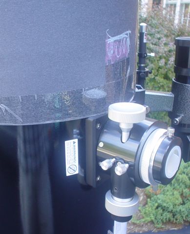 Fully seated light shield showing the crayon markings for red-light visibility at night time Fully seated light shield showing the crayon markings for red-light visibility at night time