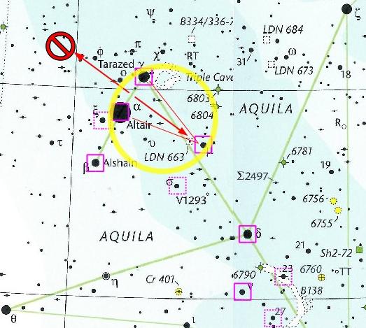Getting from Altair and γ Aql to μ Aql