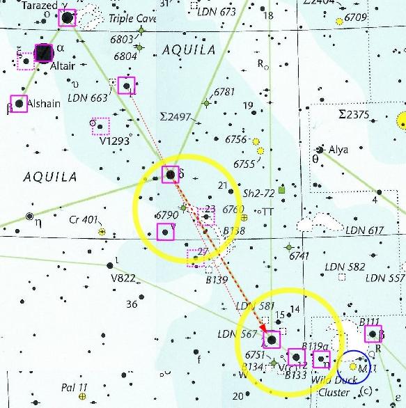 Getting from δ Aql to λ Aql (the big skip)